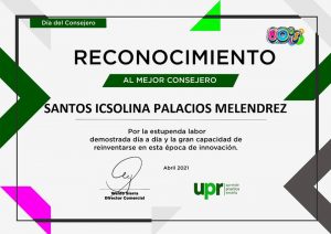 Reconocimiento Icsolina Palacios como Mejor-Consejera